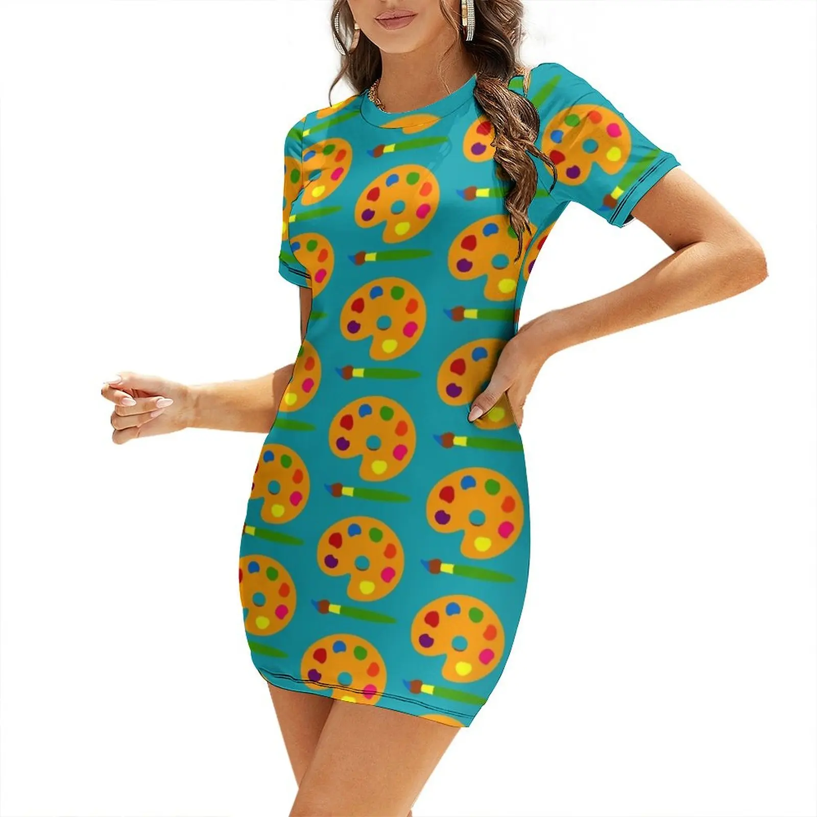 Summer Clothing Color Palette - Vestido de manga corta con paleta