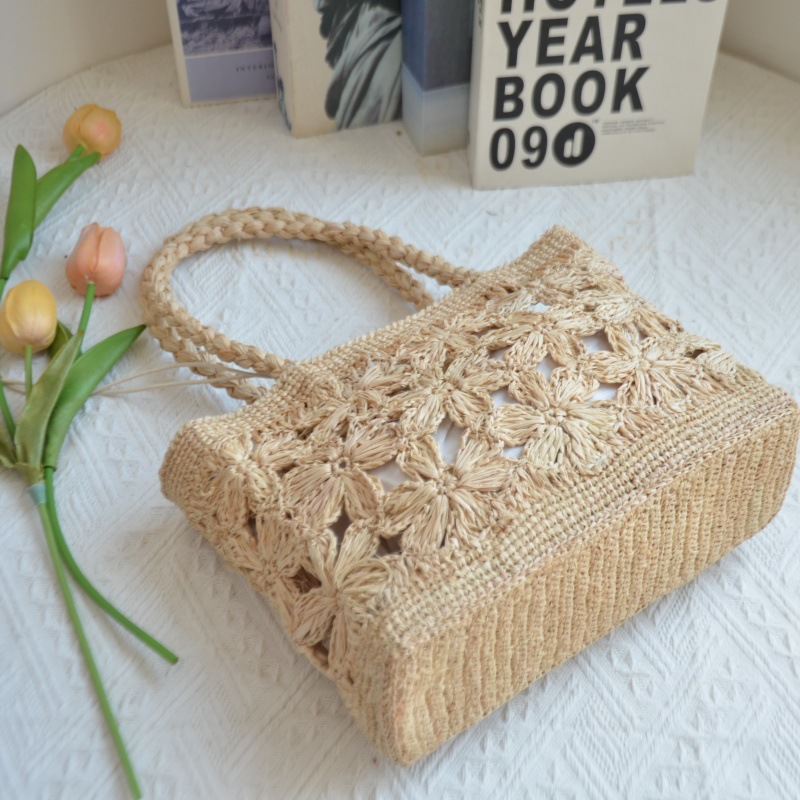 Bolso de paja con flores bohem - Beach Bag Straw reseña y precio