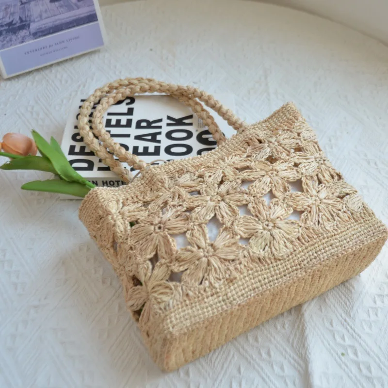 Bolso de paja con flores bohem - Beach Bag Straw reseña y precio
