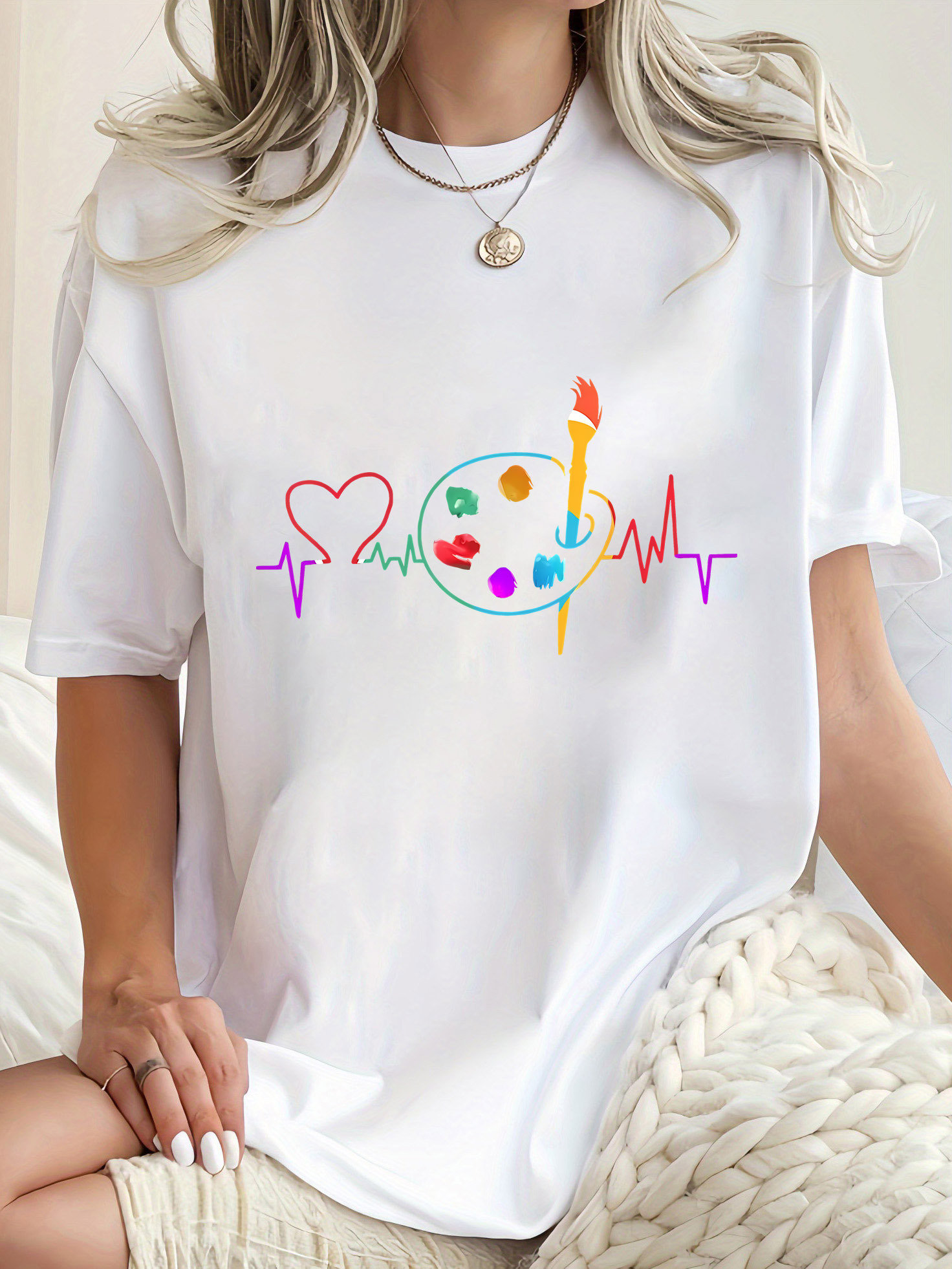 Camiseta Informal de Cuello Re - Summer Clothing Color Palette reseña y precio