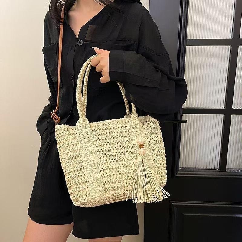 Bolso de mano de paja tejido p - Beach Bag Straw reseña y precio