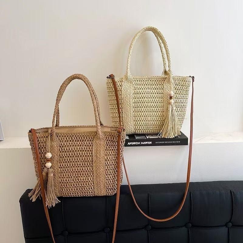 Bolso de mano de paja tejido p - Beach Bag Straw reseña y precio