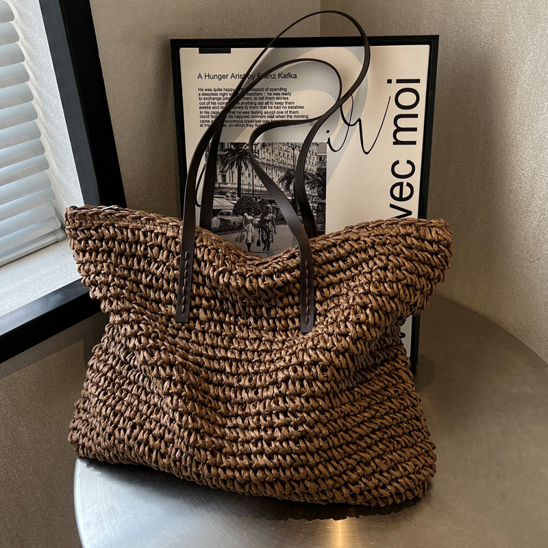 Bolsos de mano de paja tejida, - Beach Bag Straw reseña y precio